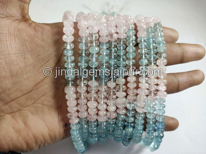 Multi Aquamarine Smooth Roundlelle Shape Beads