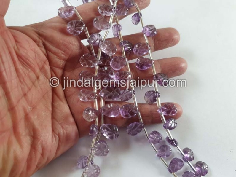 Amethyst Carved Pear Beads