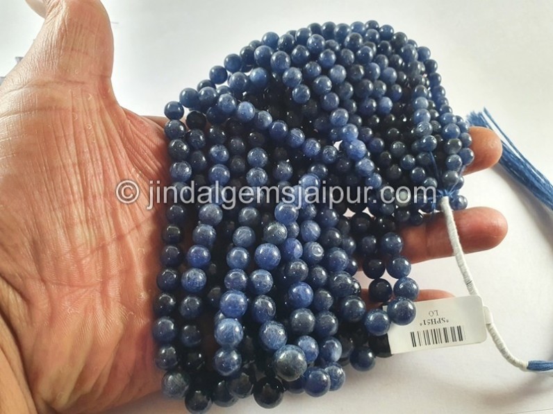 Blue Sapphire Smooth Round Balls Beads