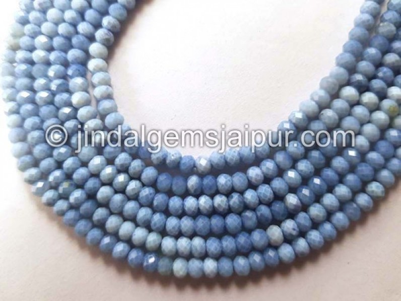 Blue Opal Faceted Roundelle Shape Beads
