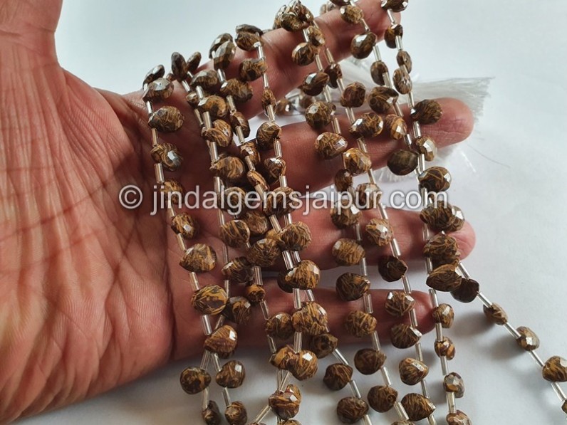 Jasmine Jasper Faceted Pear Beads