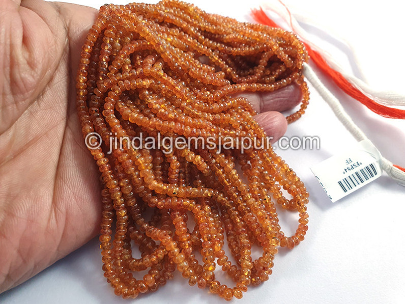 Mandarin Garnet Smooth Roundelle Shape Beads