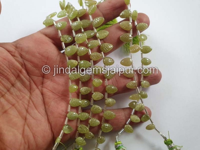 Sphene Carved Leaf Beads