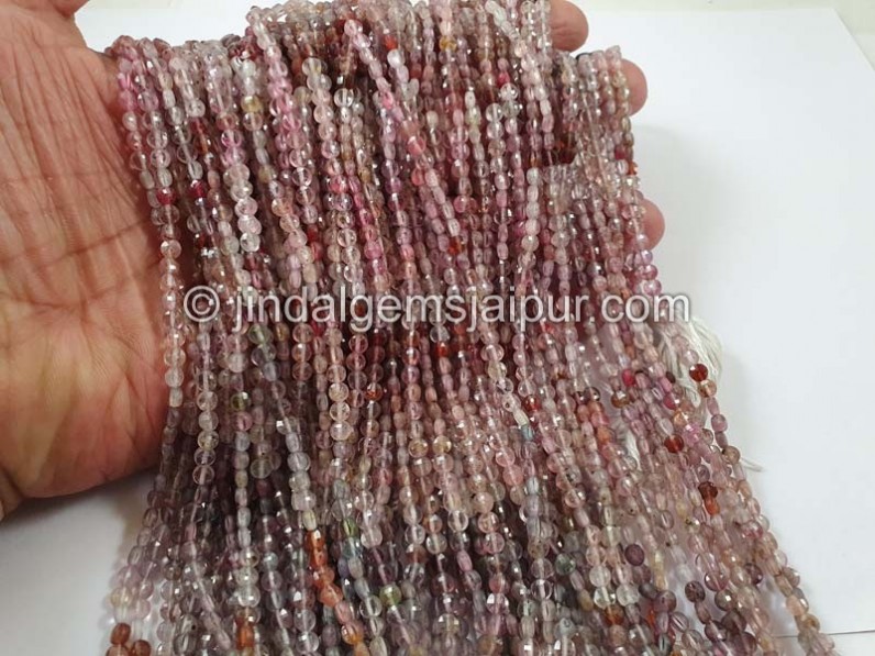 Multi Spinel Faceted Coin Beads