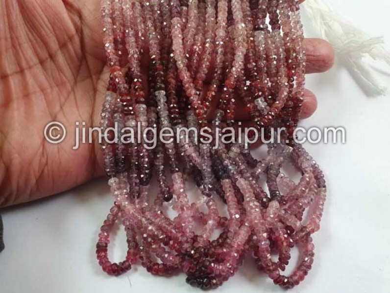 Multi Spinel Faceted Roundelle Beads