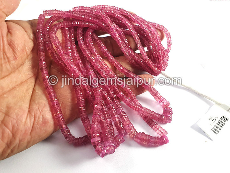 Ruby Faceted Tyre Shape Beads