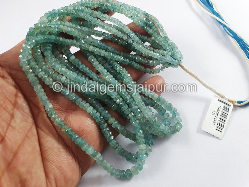 Grandidierite Faceted Roundelle Shape Beads