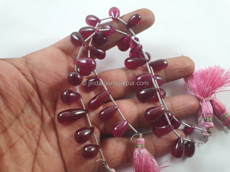Ruby Smooth Drops Beads