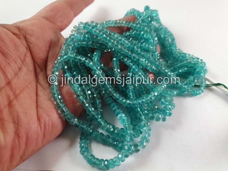 Green Apatite Faceted Roundelle Beads