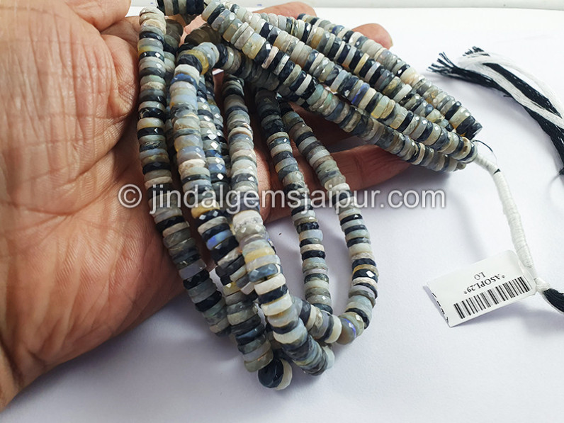 Australian Opal Faceted Tyre Shape Beads