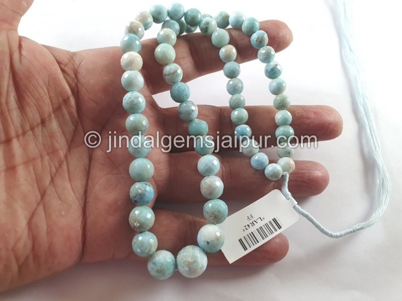 Larimar Faceted Round Balls Beads