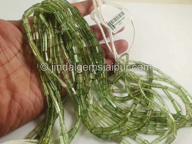 Mint Green Tourmaline Pipe Shape Beads