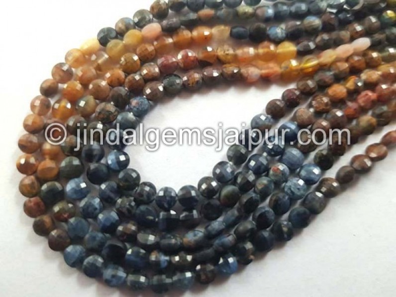 Pietersite Faceted Coin Shape Beads