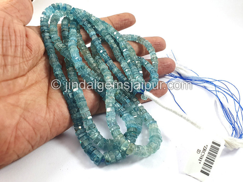 Blue Zircon Bolt Cut Shape Beads