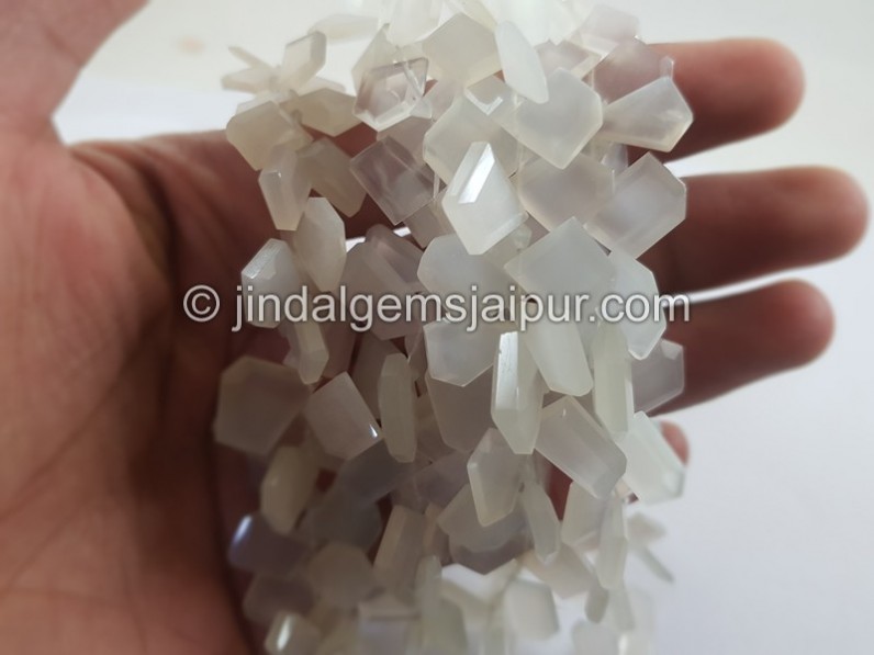 White Moonstone Flat Slice Cut Shape Beads