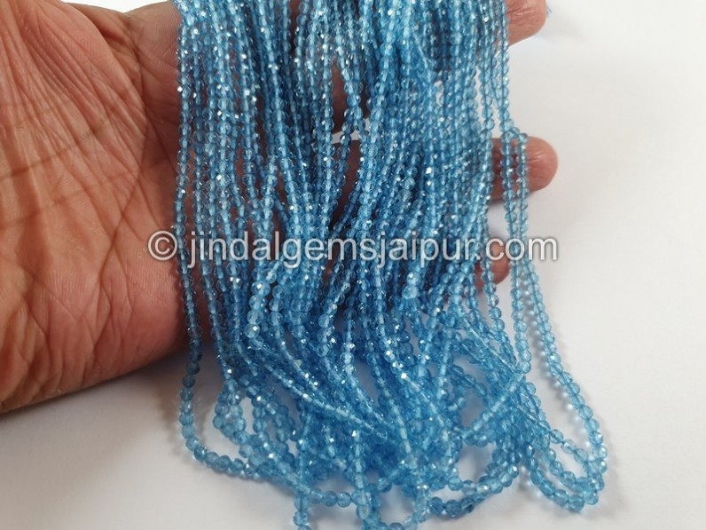 Swiss Blue Topaz Faceted Round Beads