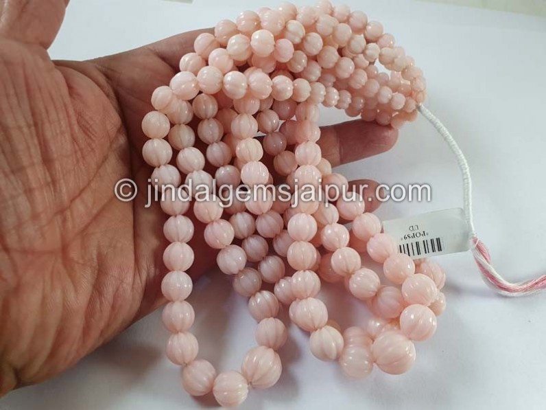 Pink Opal Carving Ball Beads