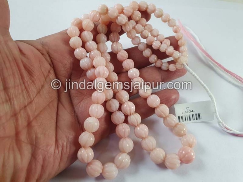 Pink Opal Carving Ball Beads