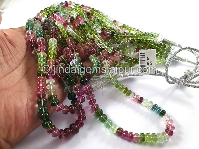 Tourmaline Smooth Roundelle Shape Beads