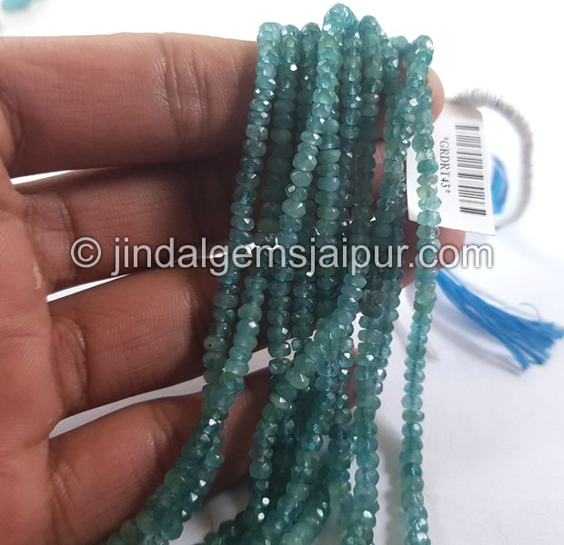 Paraiba Grandidierite Facated Roundelle Beads