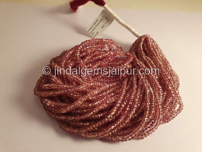 Malaya Garnet Faceted Roundelle Shape Beads