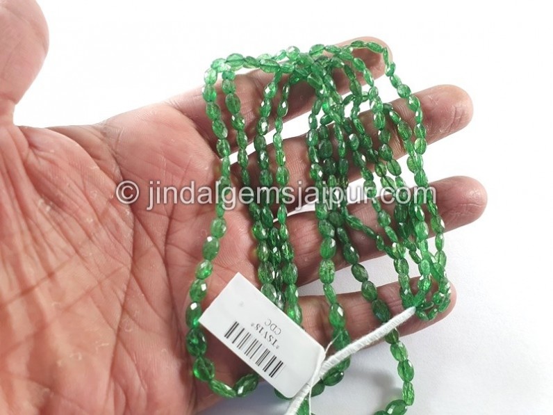 Tsavorite Faceted Oval Beads