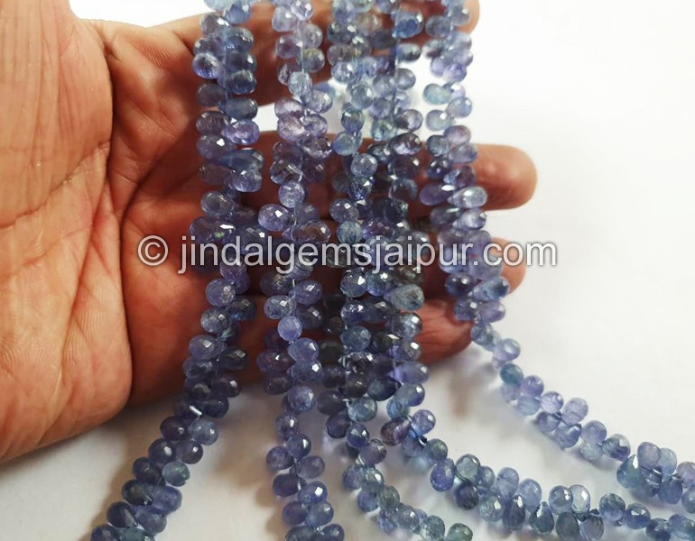 Bi Color Tanzanite Faceted Drops Beads