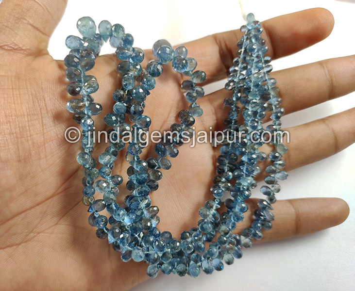 Santa Maria Aquamarine Faceted Drops Shape Beads