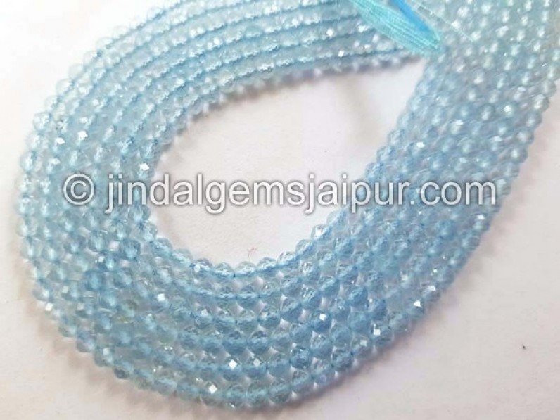 Sky Blue Topaz Faceted Roundelle Shape Beads