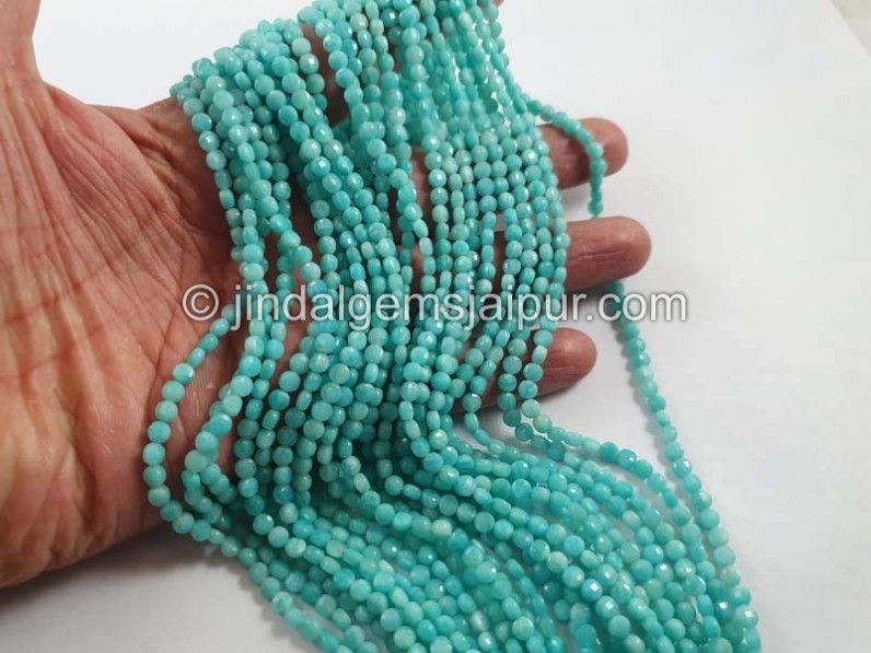 Amazonite Faceted Coin Beads