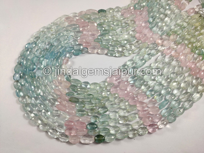 Multi Aquamarine Faceted Nuggets Shape Beads