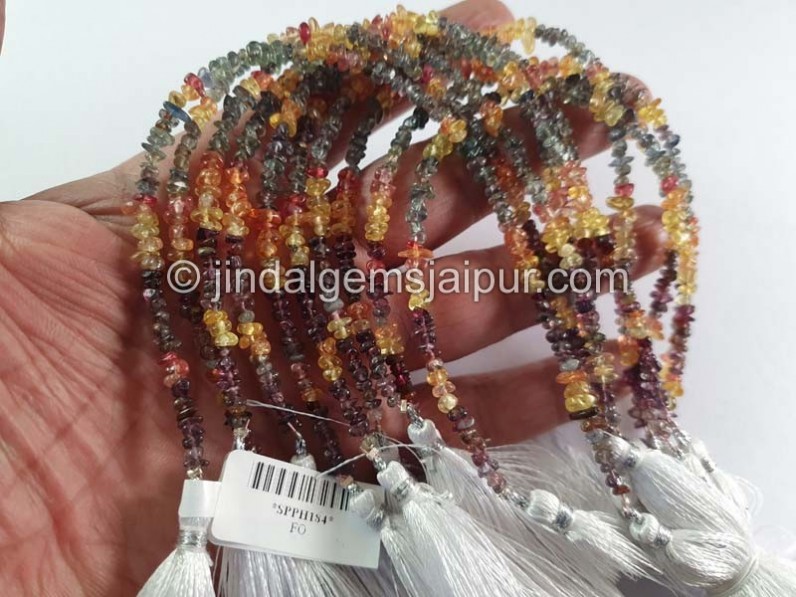 Multi Sapphire Smooth Chips Beads