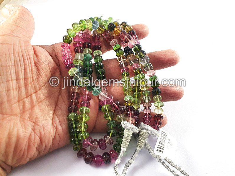 Tourmaline Smooth Roundelle Shape Beads