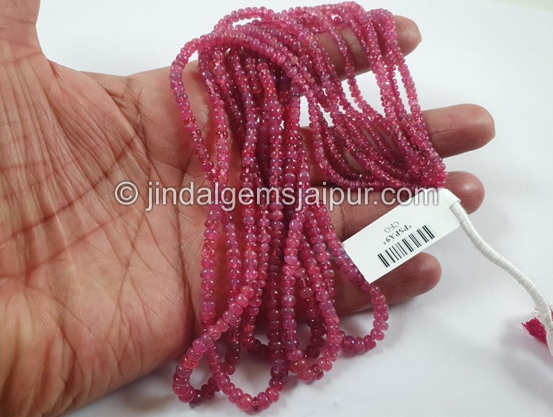 Red Spinel Smooth Roundelle Beads