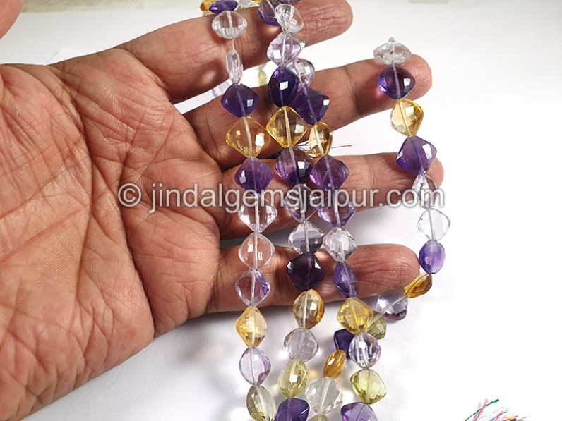 Multi Stone Faceted Kite Shape Beads