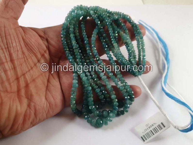 Grandidierite Faceted Roundelle Beads