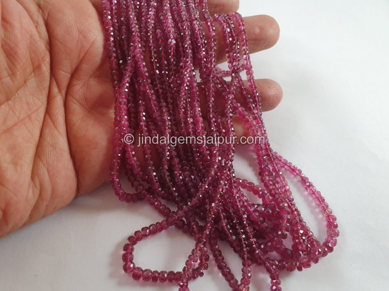 Rubellite Tourmaline Faceted Roundelle Beads