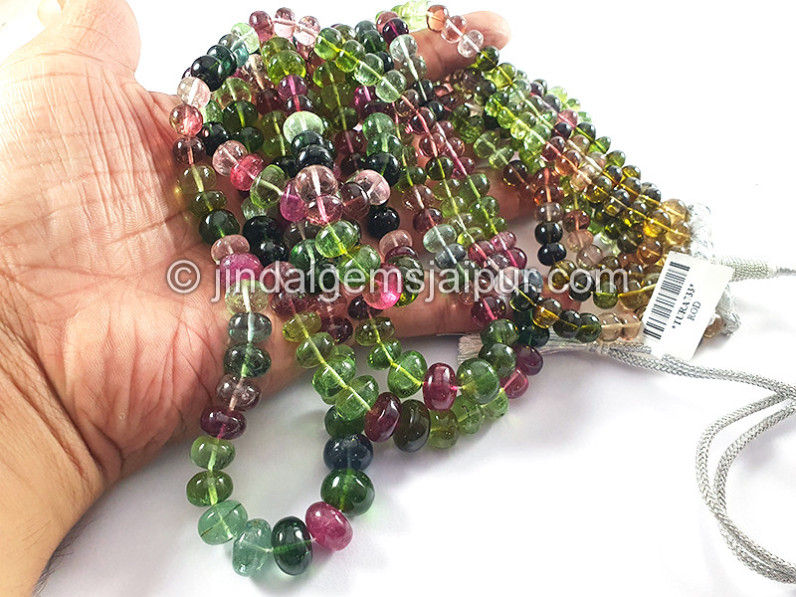 Tourmaline Smooth Roundelle Shape Beads