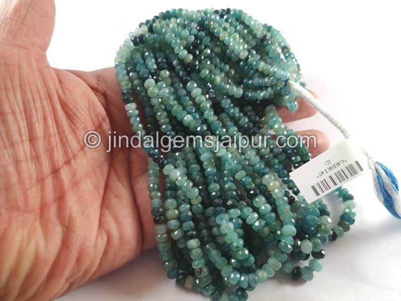 Grandidierite Shaded Faceted Roundelle Beads