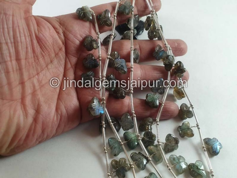 Labradorite Faceted Butterfly Beads