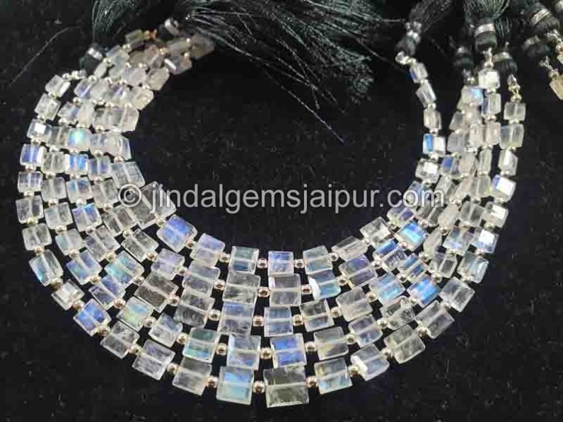 Rainbow Moonstone Faceted Roundelle Shape Beads