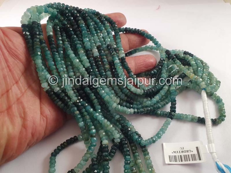 Grandidierite Faceted Roundelle Shape Beads