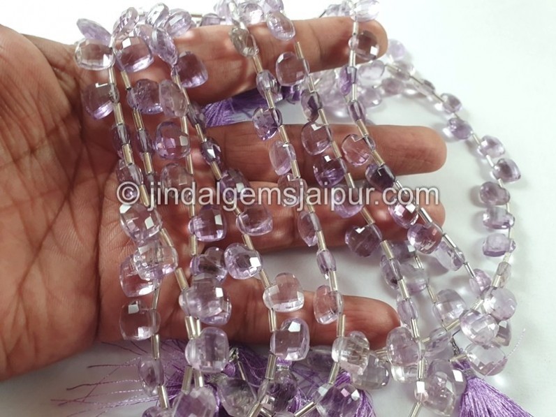 Pink Amethyst Faceted Fancy Heart Beads