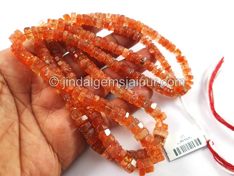 Sunstone Step Cut Bolt Shape Beads