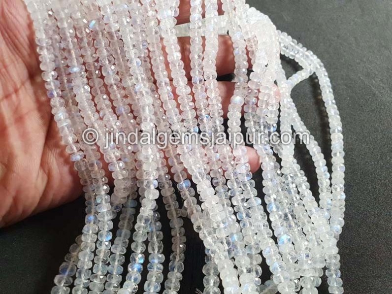 Rainbow Moonstone Far Faceted Roundelle Beads