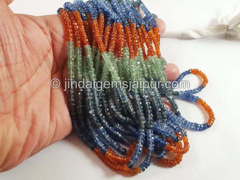 Multi Kyanite Faceted Roundelle Shape Beads