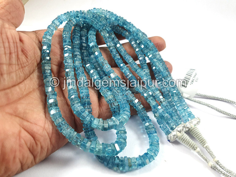 Blue Zircon Bolt Cut Shape Beads