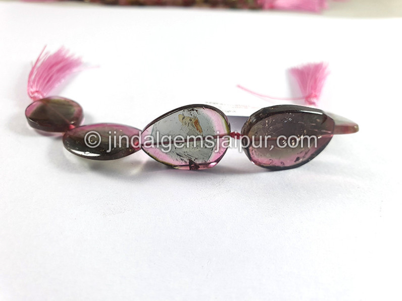 Watermelon Tourmaline Smooth Slices Beads