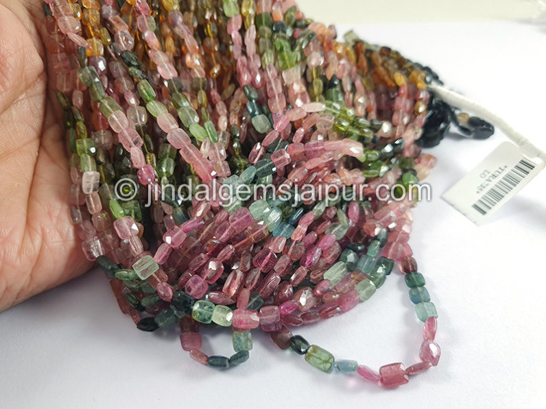 Tourmaline Faceted Cushion Shape Beads