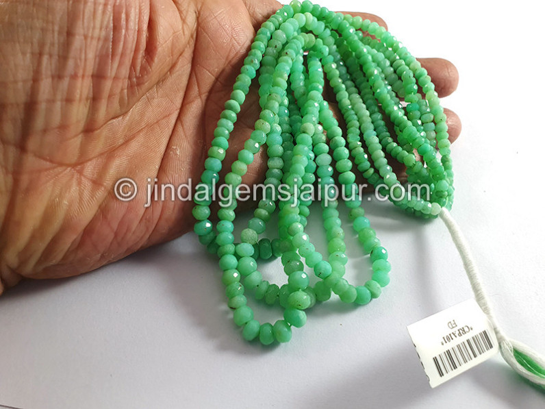 Chrysoprase Faceted Roundelle Shape Beads